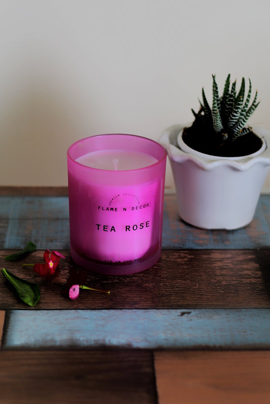 Pink Frost Glass Jar candle | Soy Candle