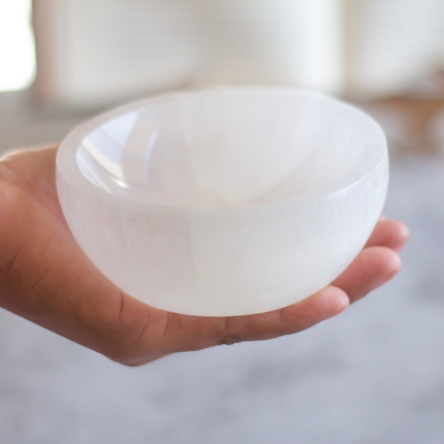 Selenite Big Bowl | 4 Inches Dia 10 Cm Crystal & Stones