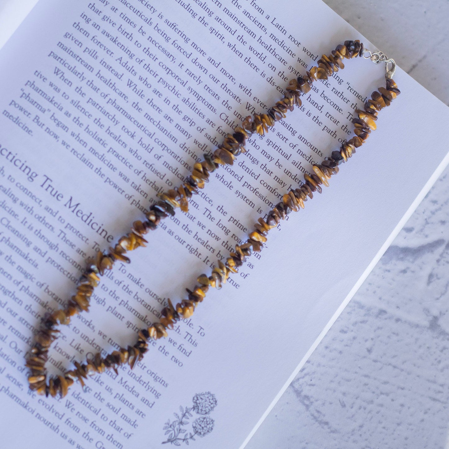 Tigers Eye Chips Necklace Crystal & Stones