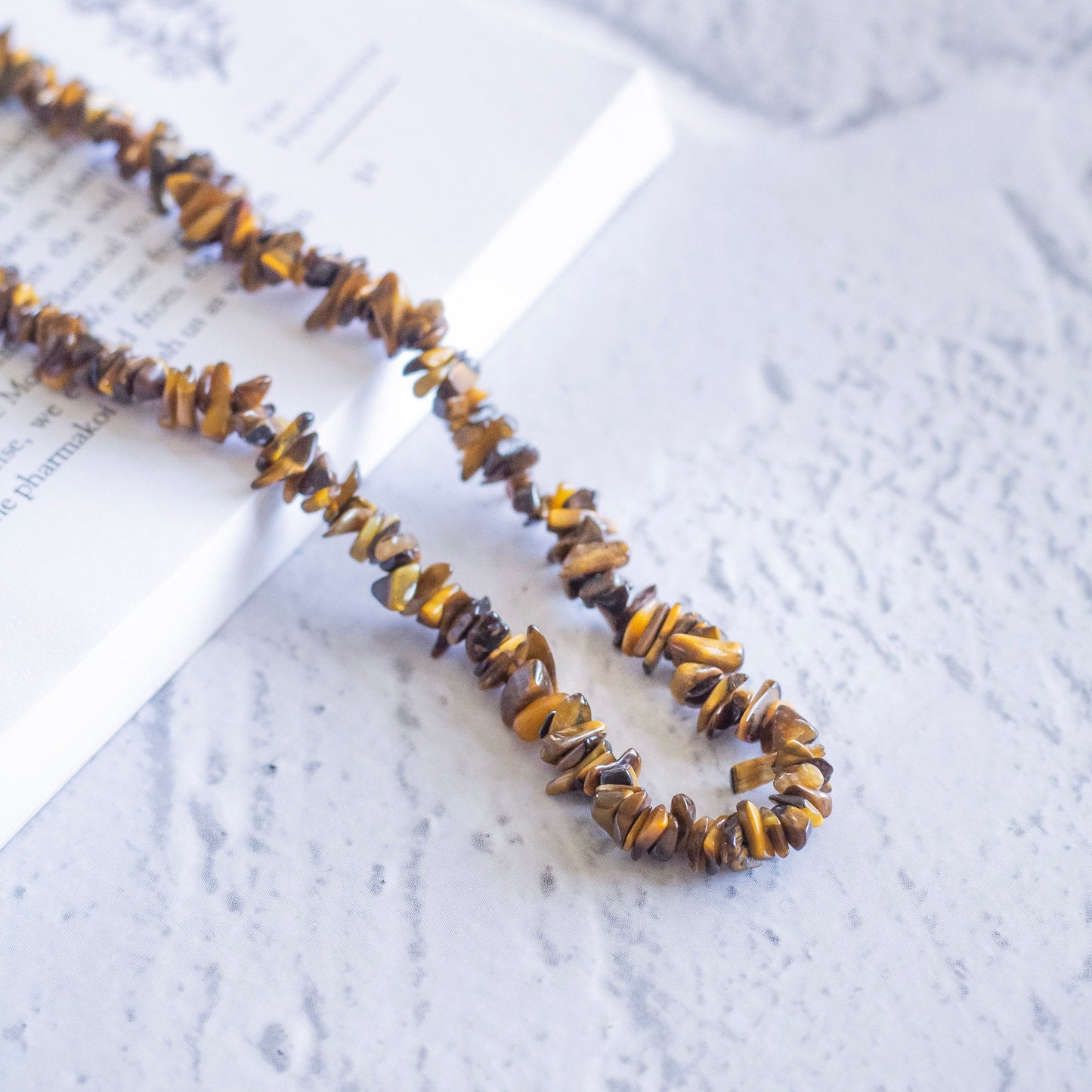 Tigers Eye Chips Necklace Crystal & Stones