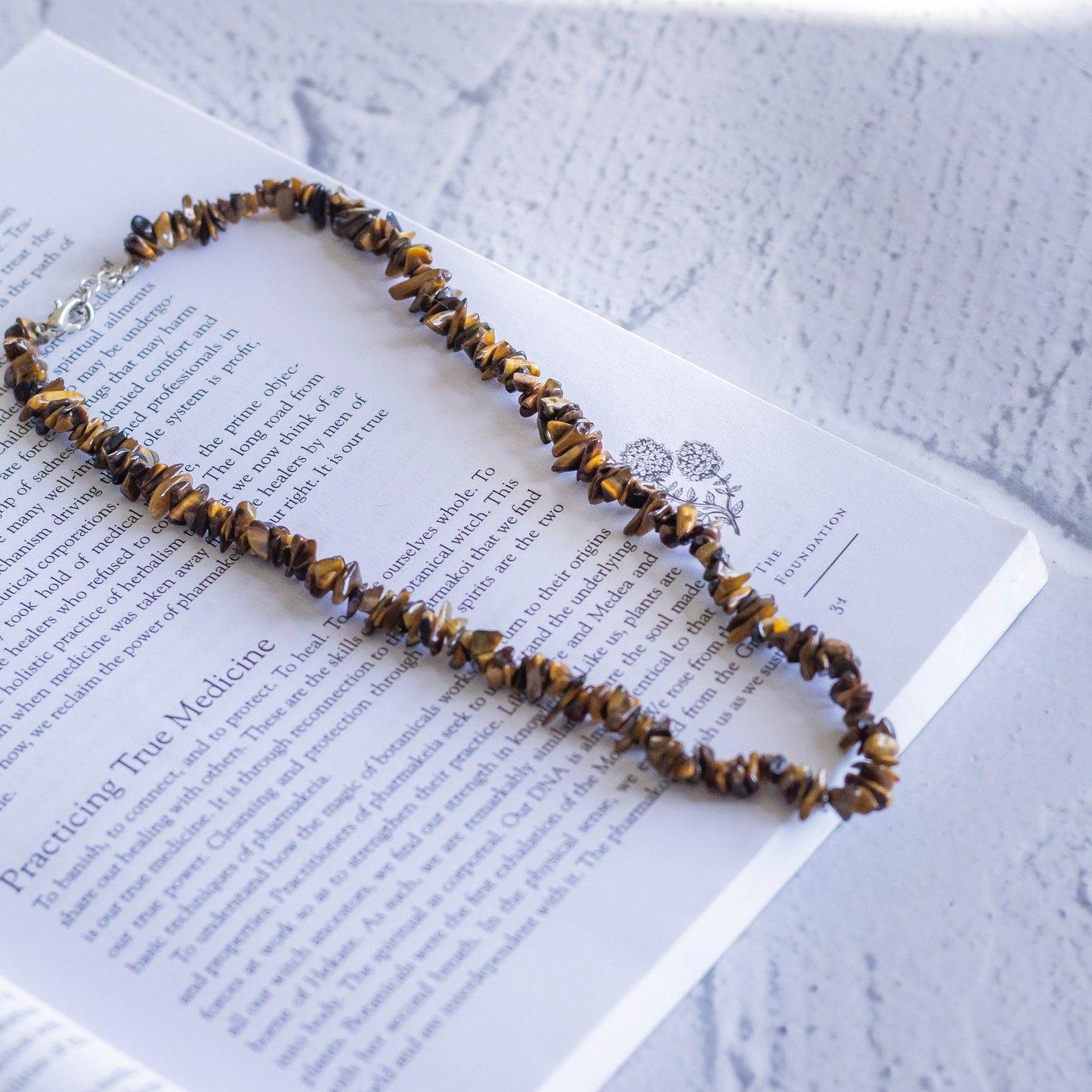 Tigers Eye Chips Necklace Crystal & Stones