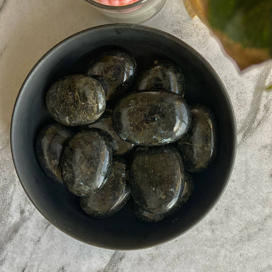 Larvikite Palm Stone | Emotional Healing & Inner Peace Crystal Stones