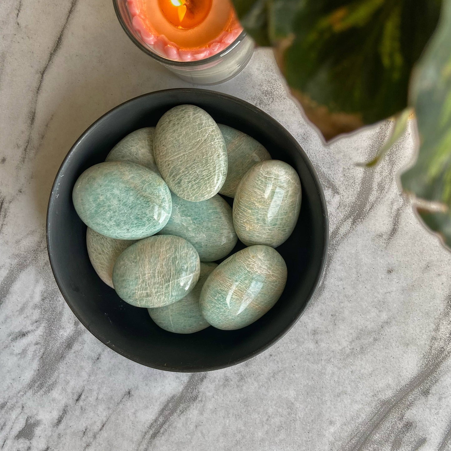 Amazonite Palm Stone | Money Wealth & Success Crystal Stones