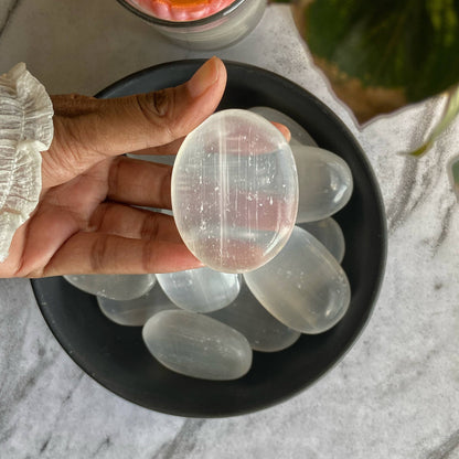 Selenite Palm Stone | Cleansing & Purification Crown Chakra Crystal Stones