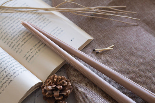 Extra Long Brown Taper - Set Of 2 | Soy Wax Candles