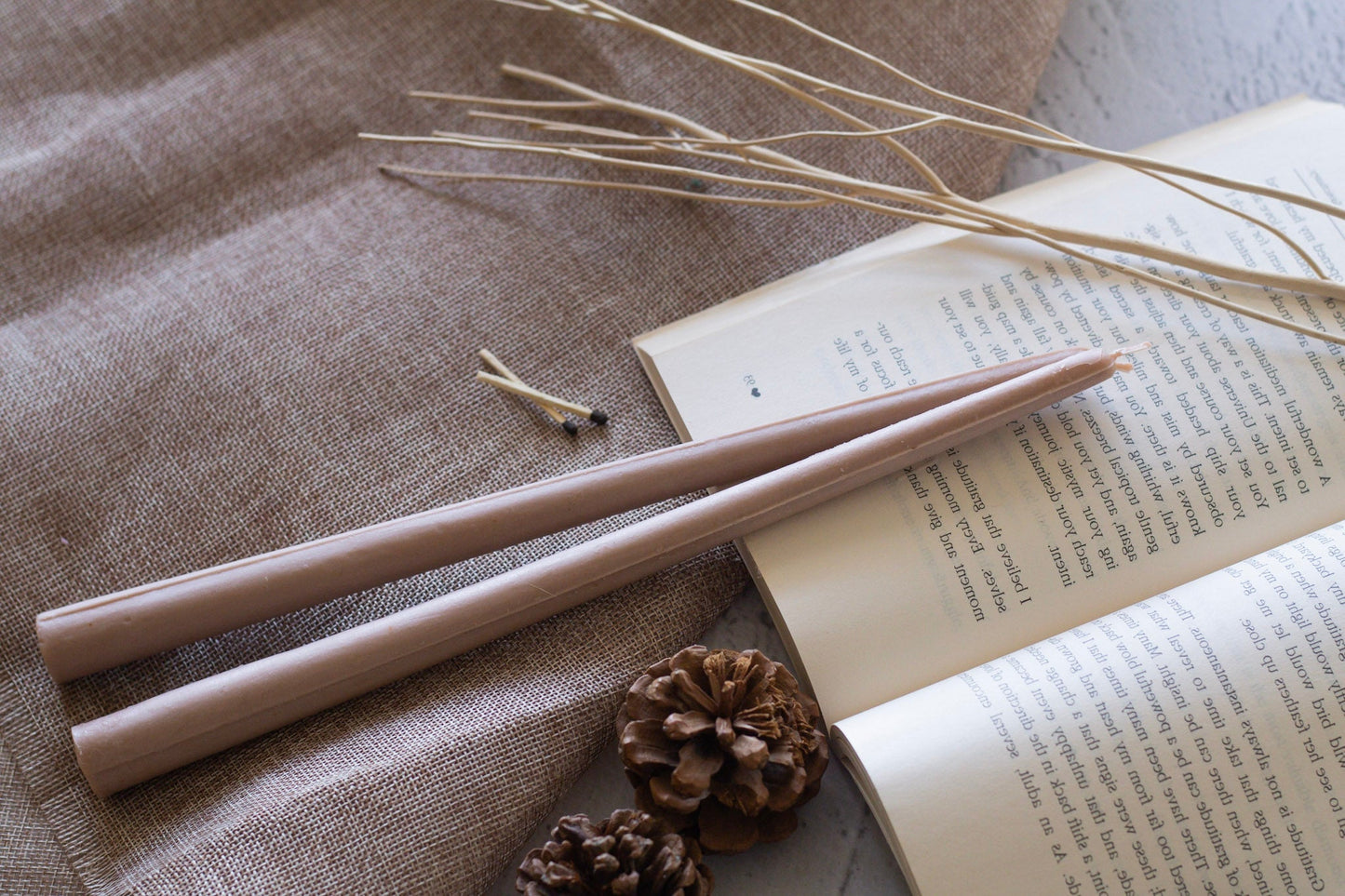 Extra Long Brown Taper - Set Of 2 | Soy Wax Candles
