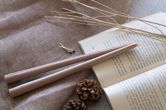 Extra Long Brown Taper - Set Of 2 | Soy Wax Candles
