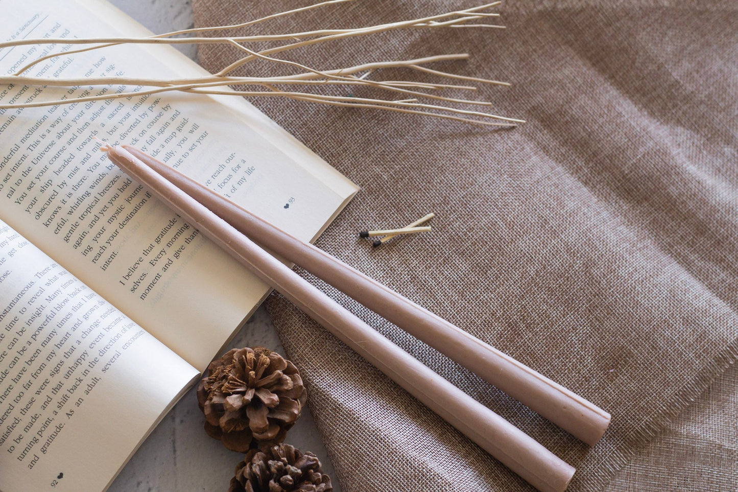 Extra Long Brown Taper - Set Of 2 | Soy Wax Candles