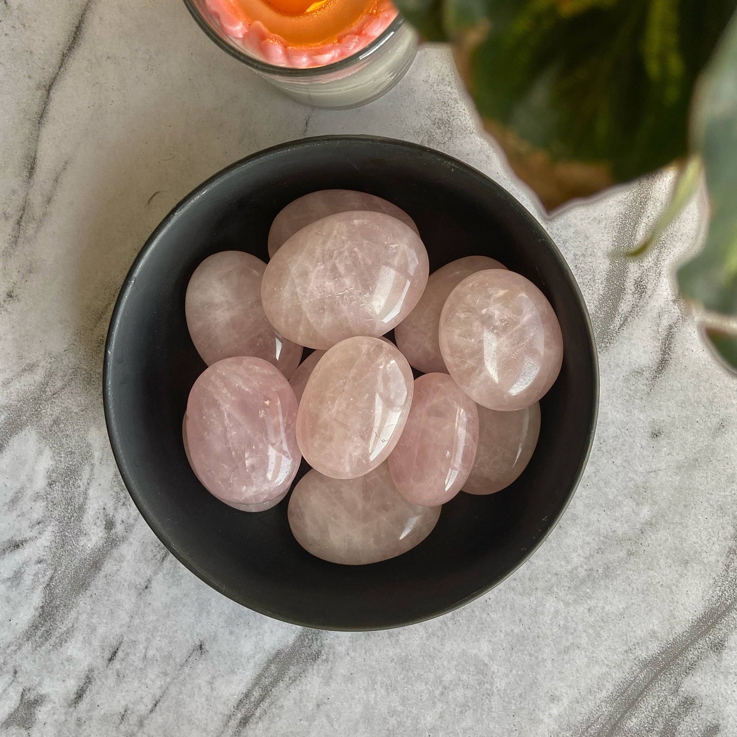 Rose Quartz Palm Stone | Self Love & Confidence Crystal Stones