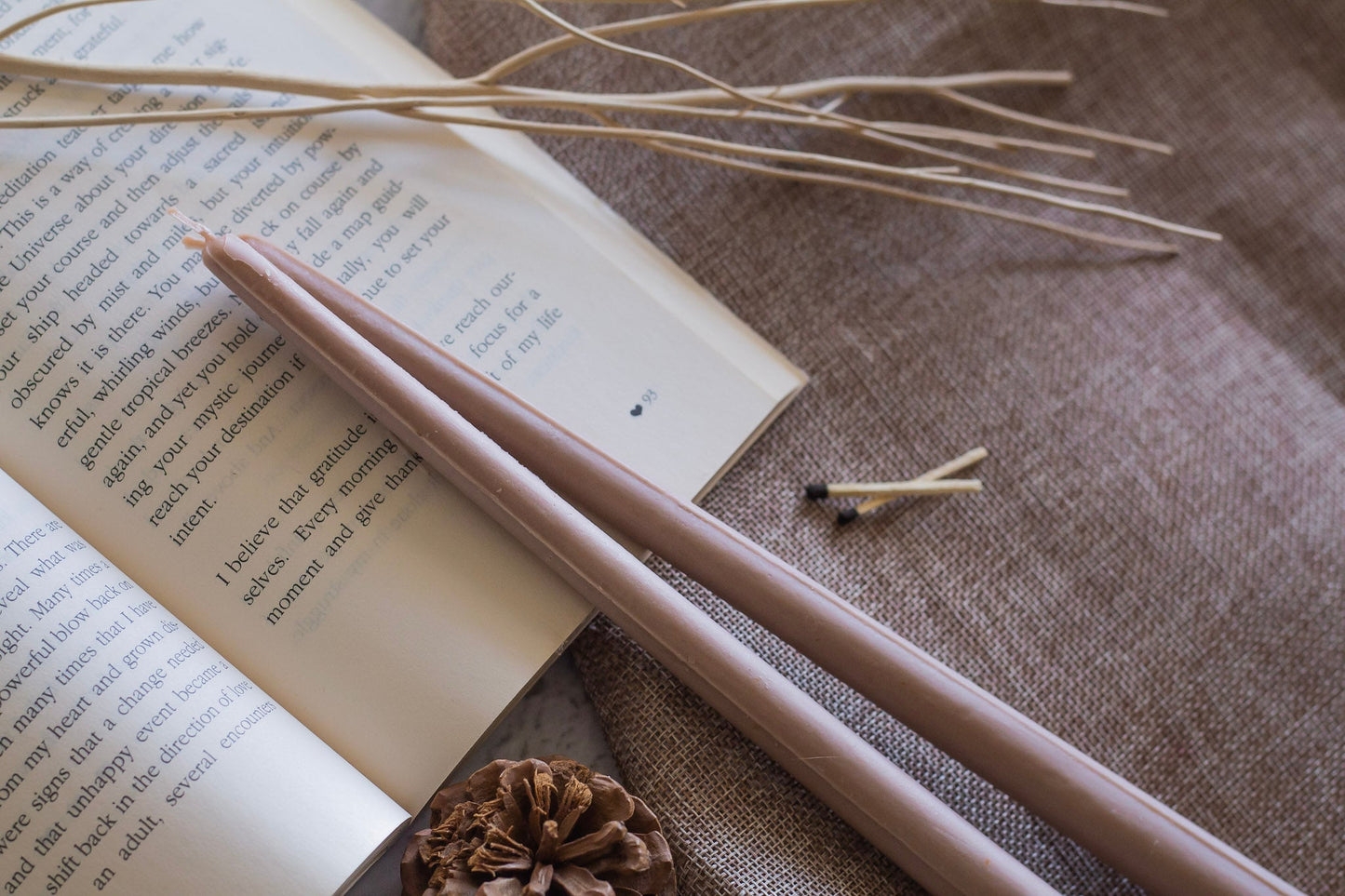 Extra Long Brown Taper - Set Of 2 | Soy Wax Candles