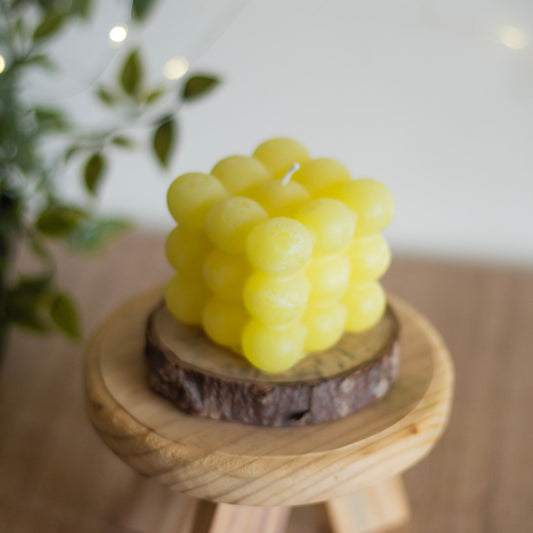 Yellow Bubble Scented Candle | Pack of 3
