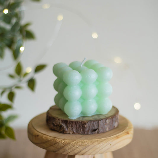 Mint Green Bubble Scented Candle | Pack of 3