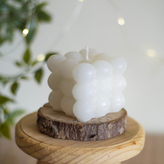 White Bubble Scented Candle | Pack of 3
