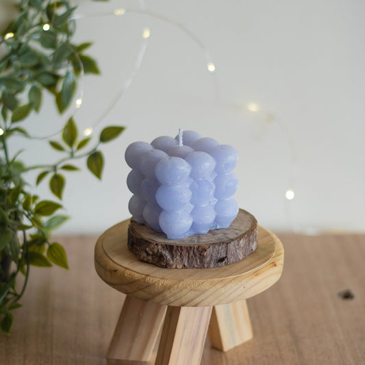 Pastel Blue Bubble Scented Candle | Pack of 3