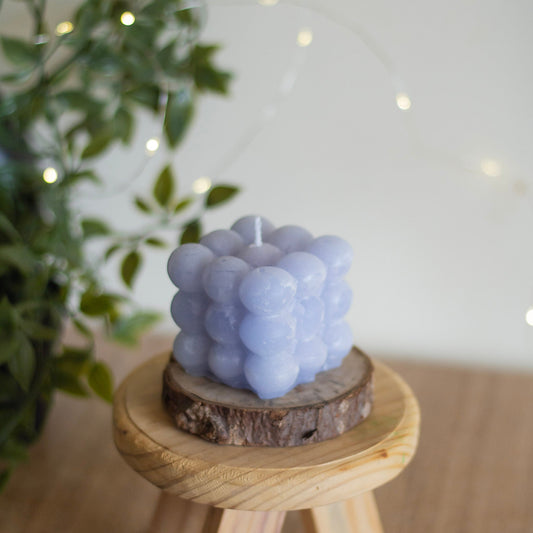 Pastel Blue Bubble Scented Candle | Pack of 3