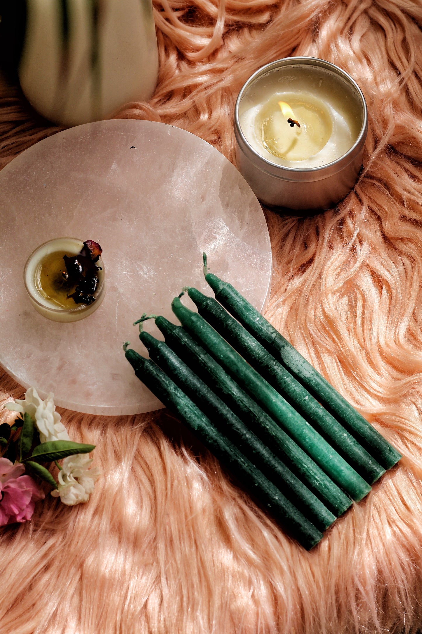 Green Candle | Spell Work - Set Of 25 50 100 200