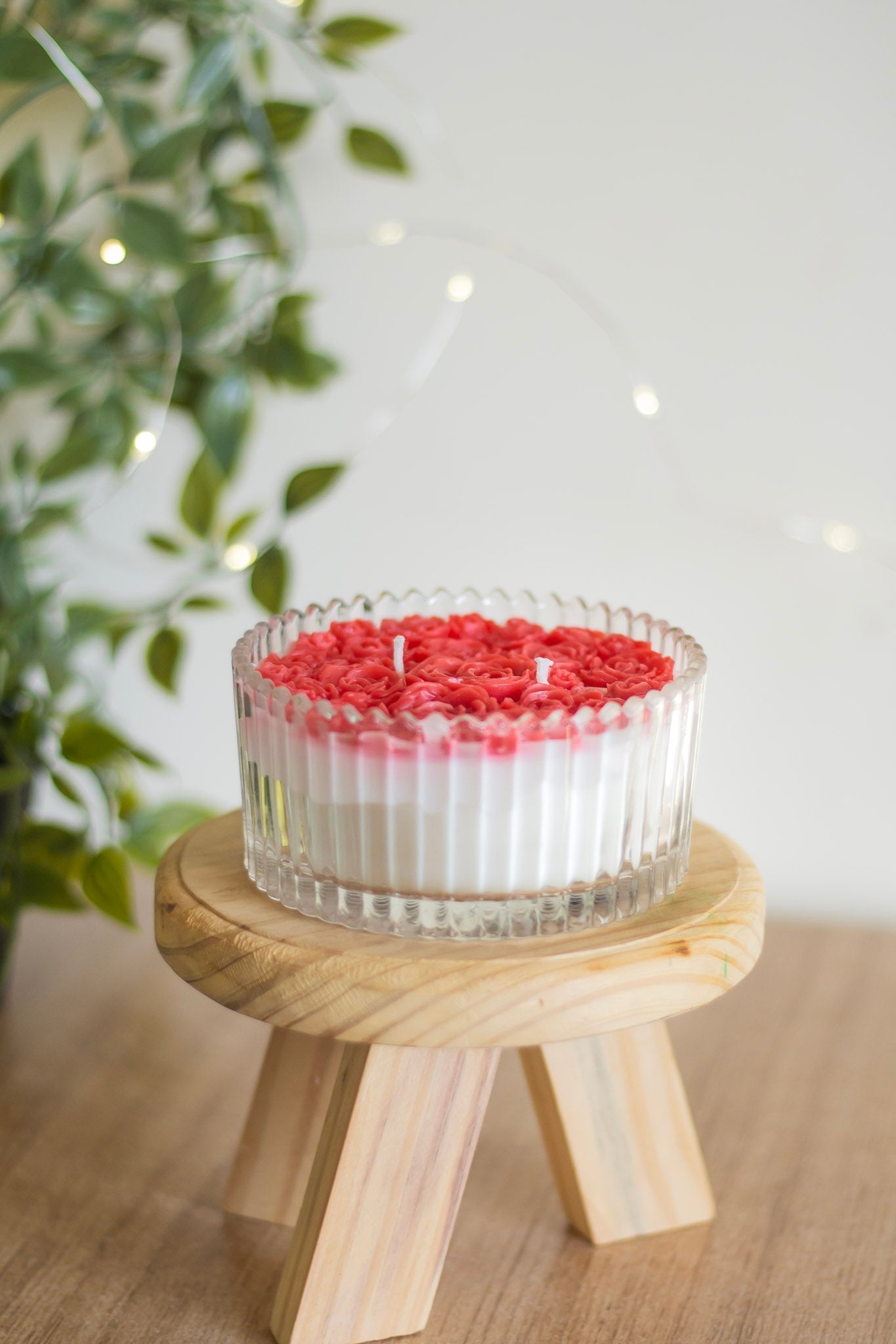 Red Rose bouquet Soy Scented Candle pack of 3 Candy Jar
