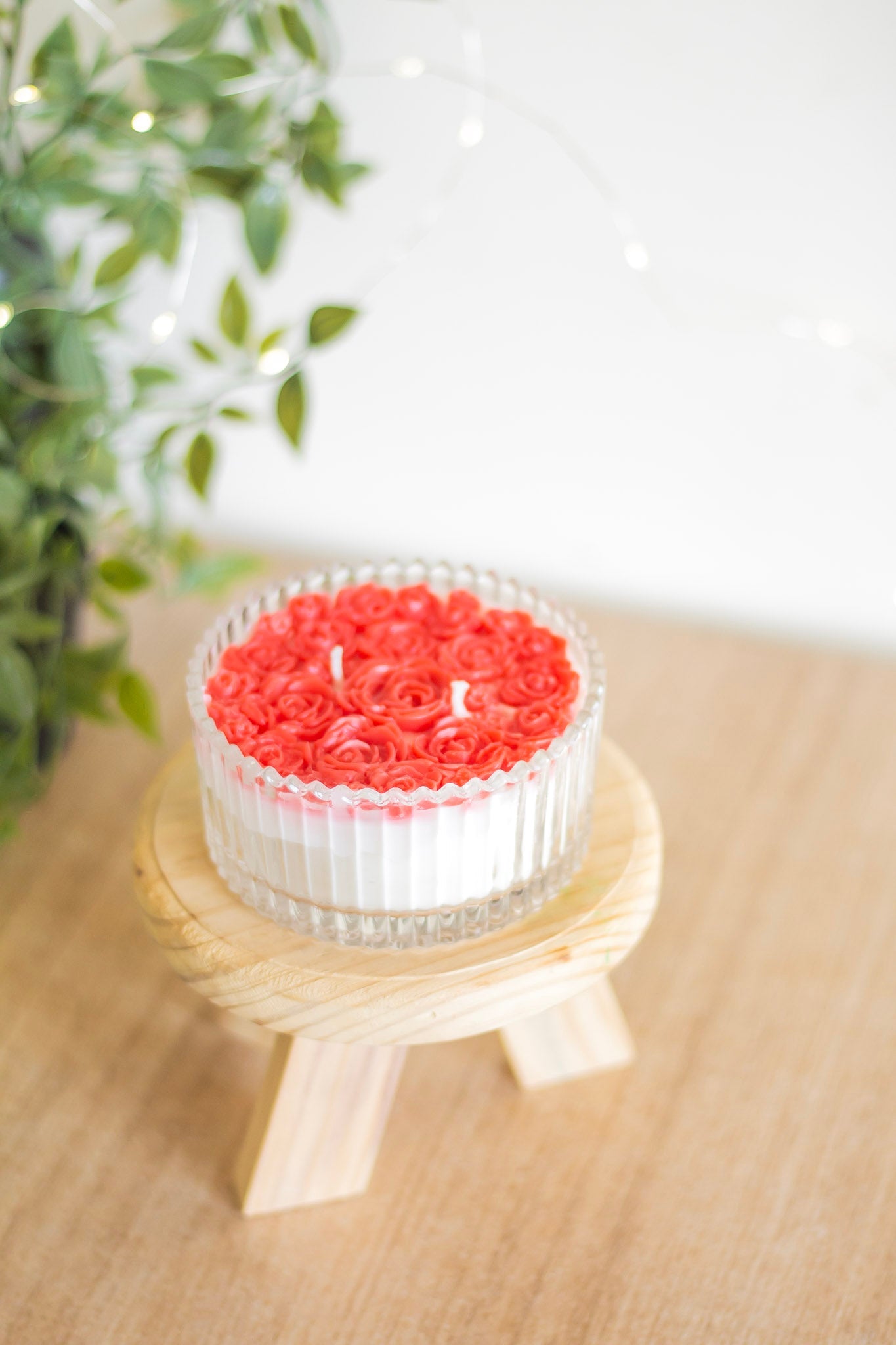 Red Rose bouquet Soy Scented Candle pack of 3 Candy Jar