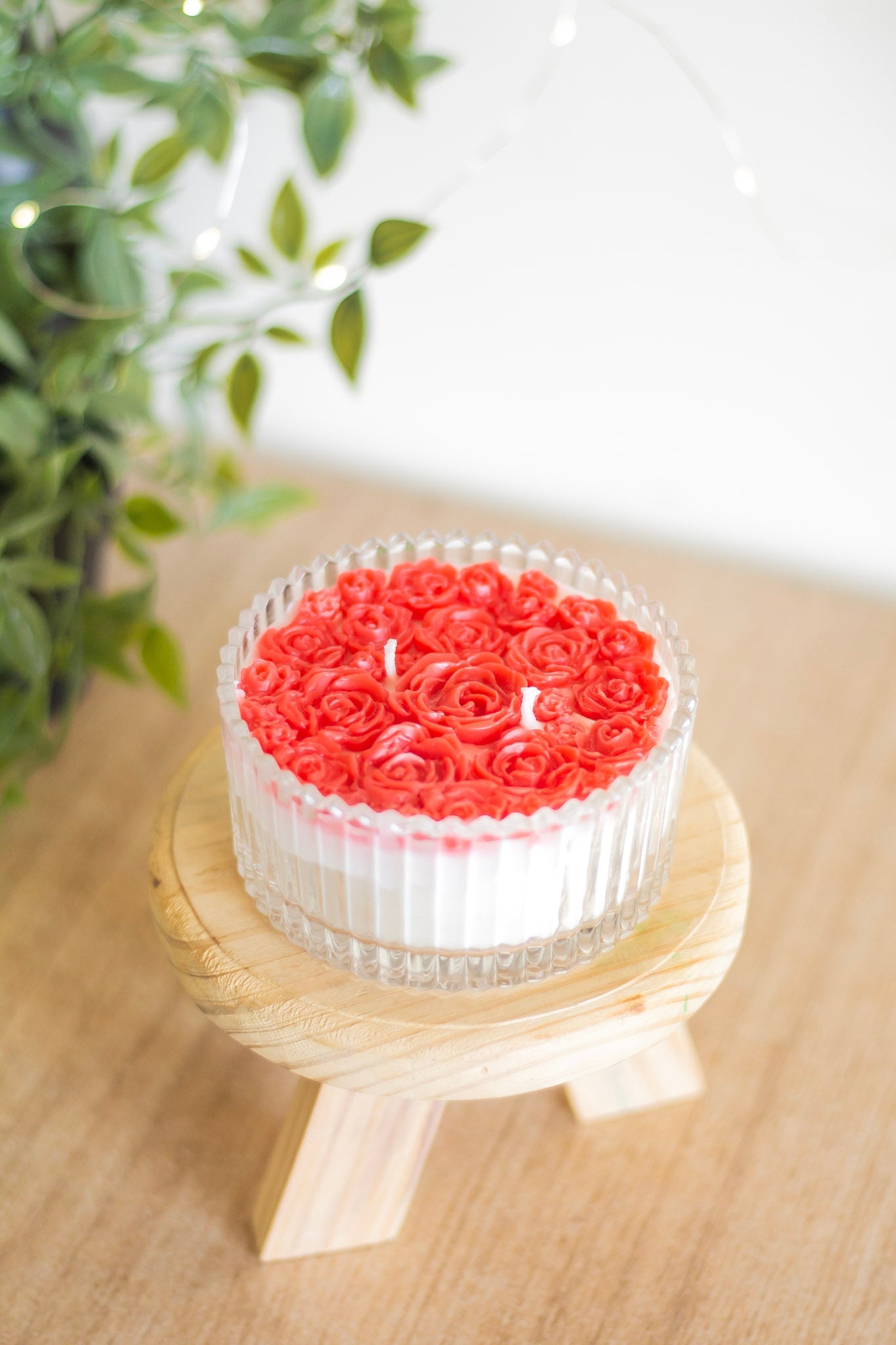 Red Rose bouquet Soy Scented Candle pack of 3 Candy Jar