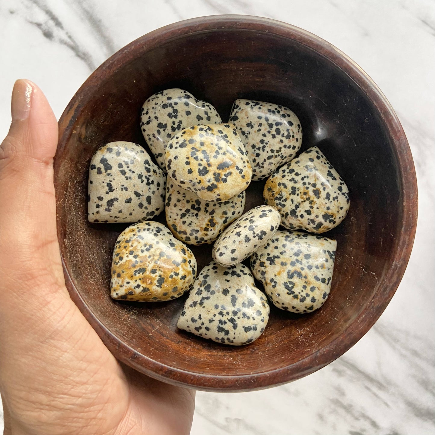 Dalmatian Jasper Mini Heart | Promotes Joy & Release Negativity Crystal Stones