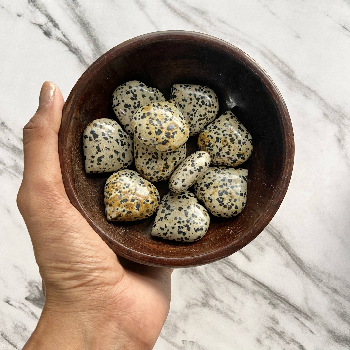 Dalmatian Jasper Mini Heart | Promotes Joy & Release Negativity Crystal Stones