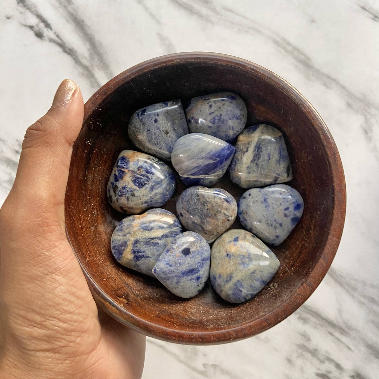 Sodalite Mini Hearts | Stone For Emotional Imbalances Crystal & Stones