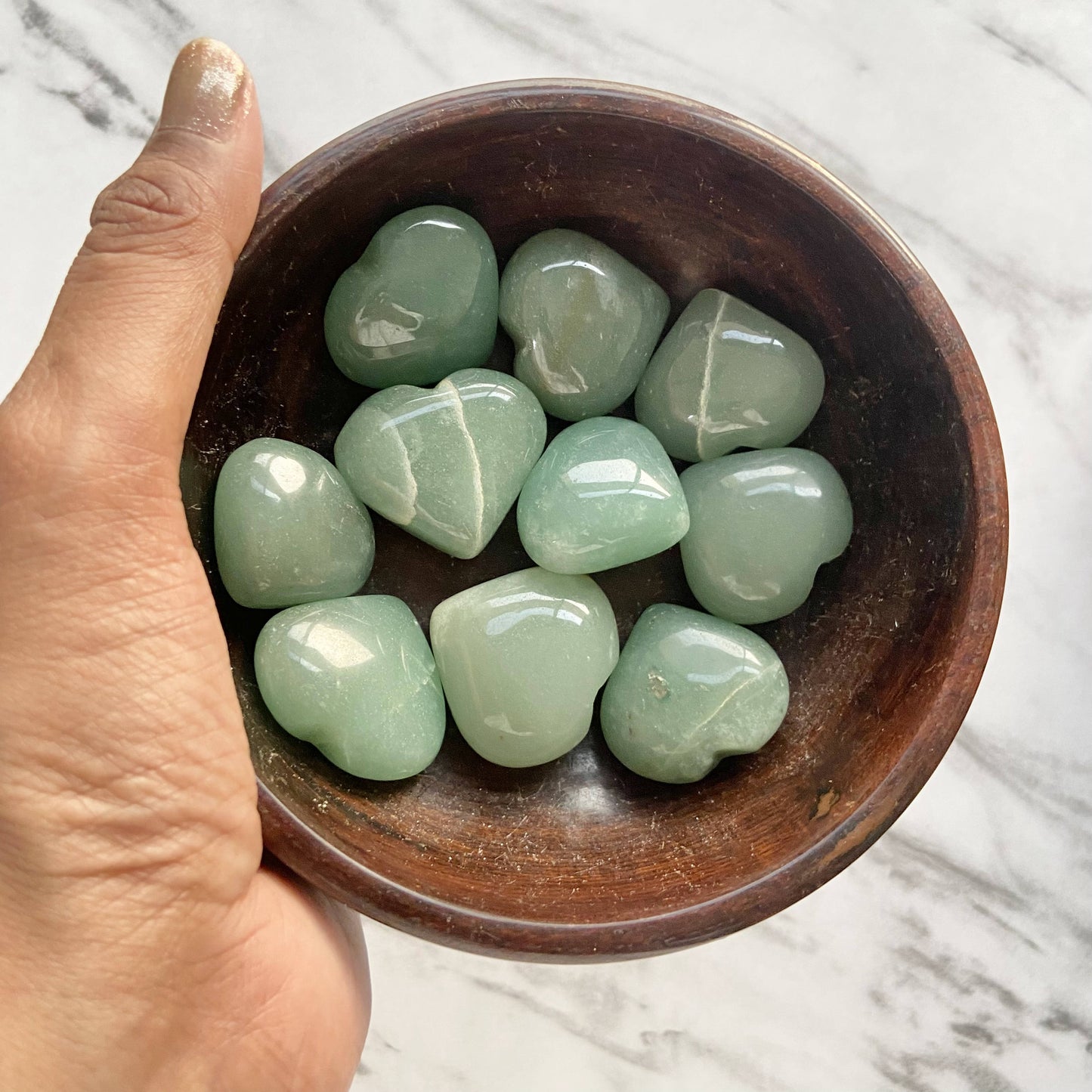 Green Aventurine (Brazilian) Mini Hearts | Luck & Abundance Crystals Stones