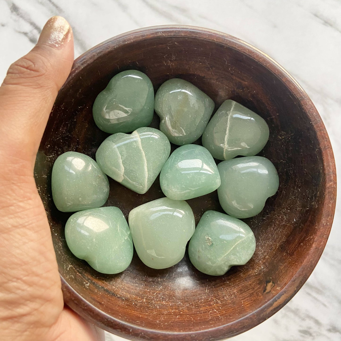 Green Aventurine (Brazilian) Mini Hearts | Luck & Abundance Crystals Stones
