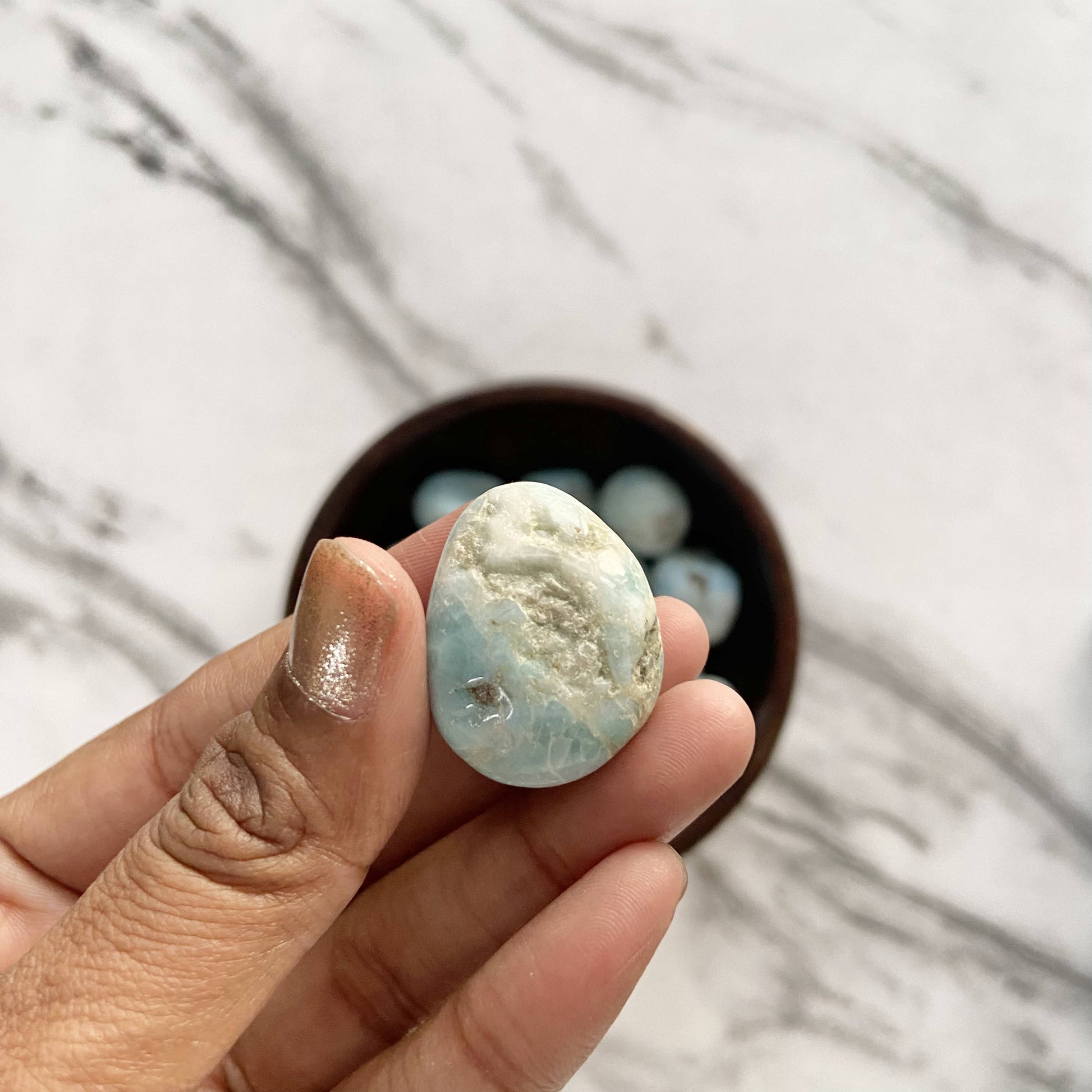 Larimar Crystal Tumble | Heals Physical & Mentally Stones