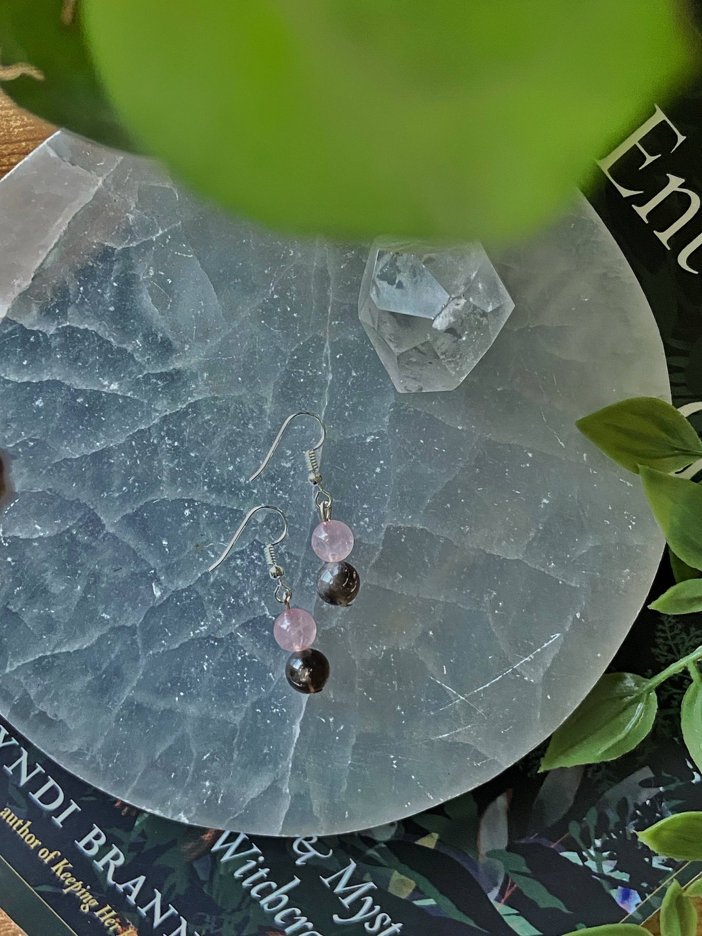 Rose Quartz + Smoky Bead Earring Crystal & Stones