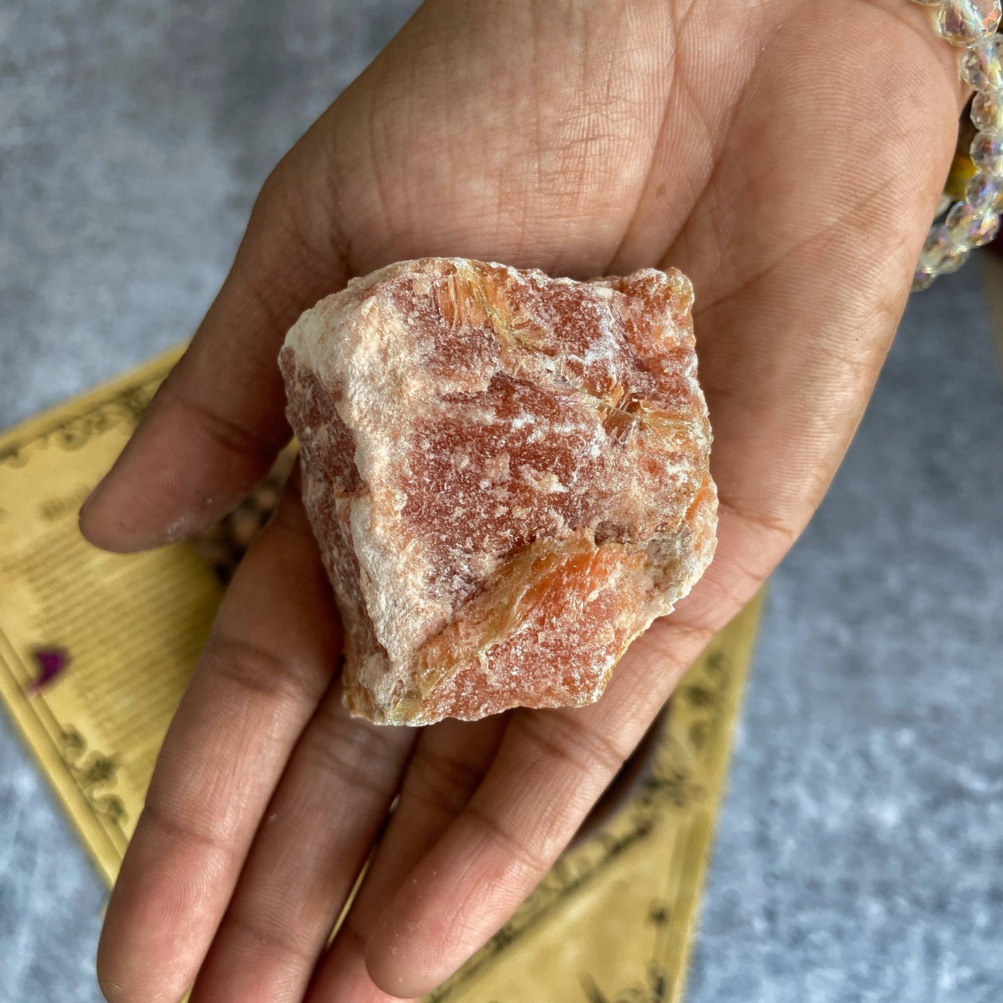 Orange Calcite Raw Stone Chunk | Clears Stagnant Energies & Promotes Spiritual Growth