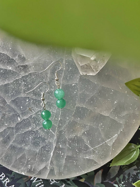 Green Aventurine Bead Earring Crystal & Stones