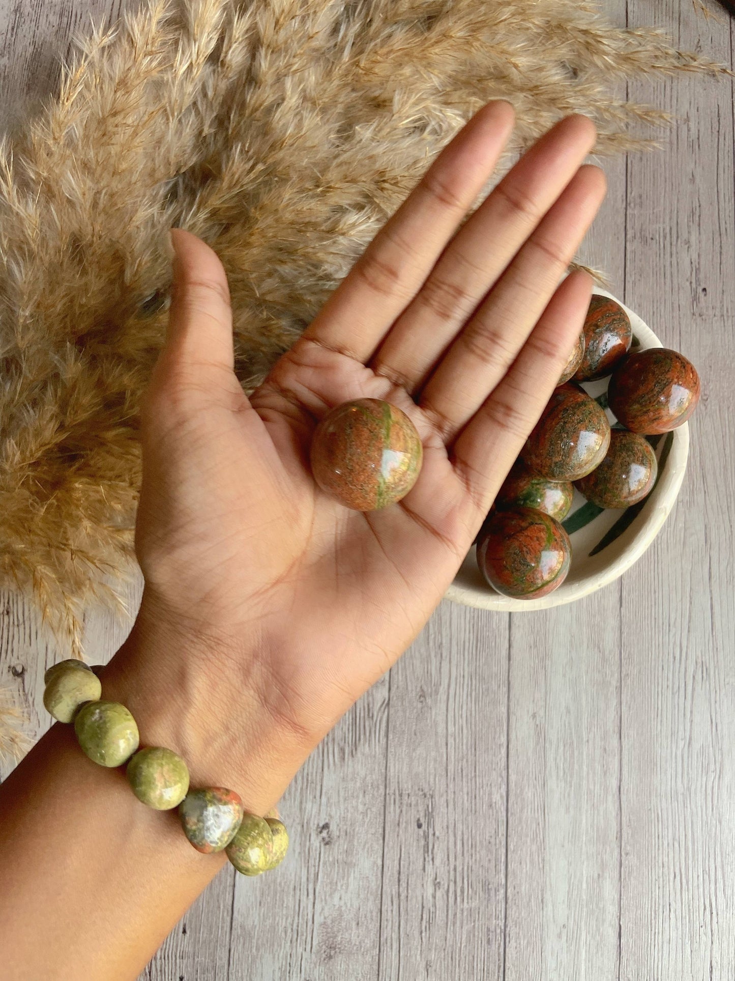 Unakite Mini Spheres Crystal & Stones