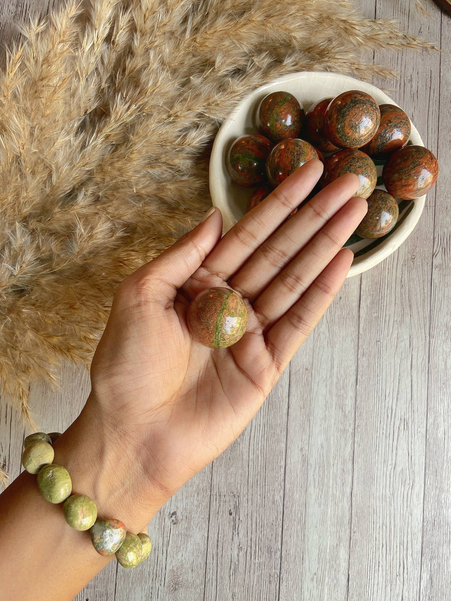 Unakite Mini Spheres Crystal & Stones