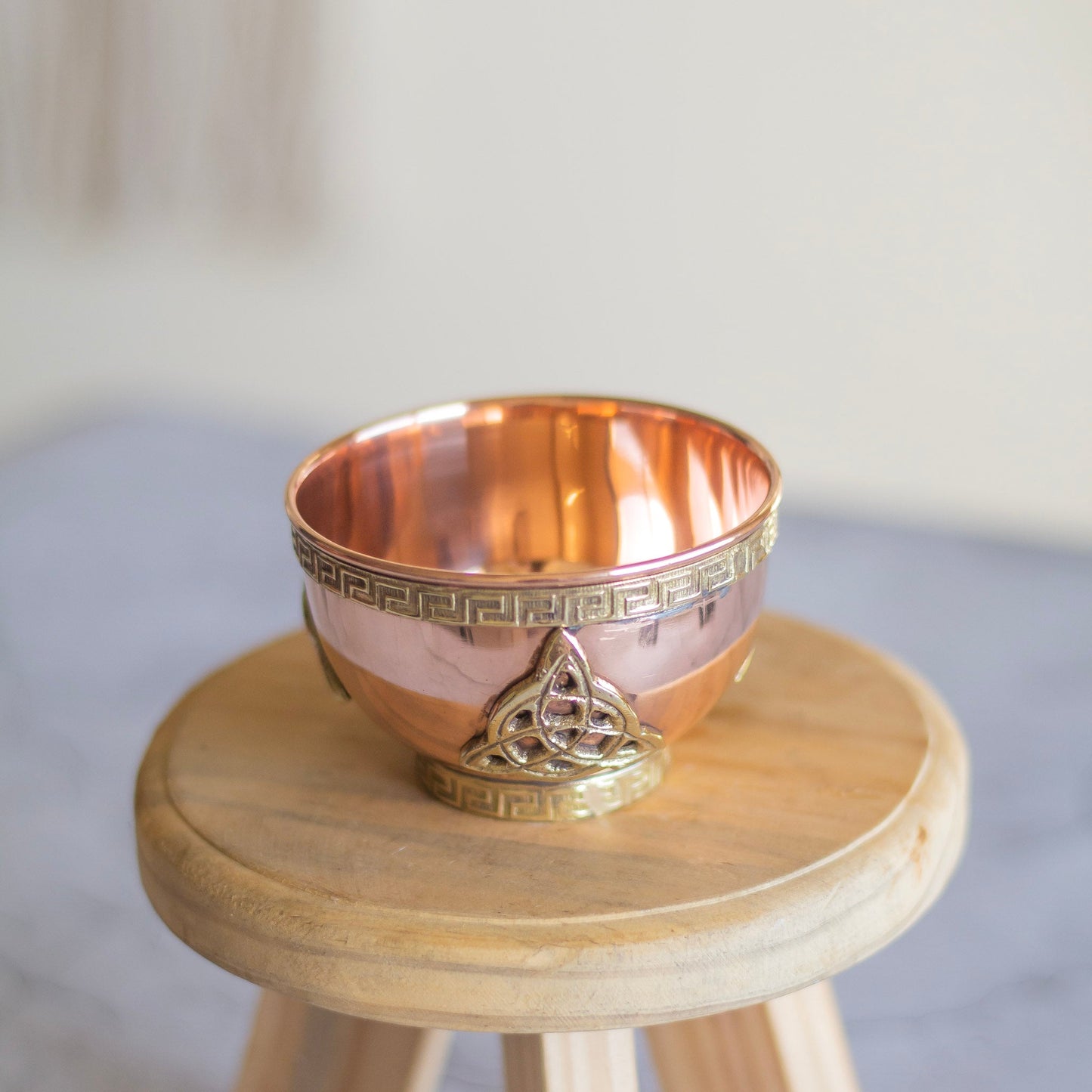 Small Triquetra Carved Copper Offering Bowl Altarware | Altar