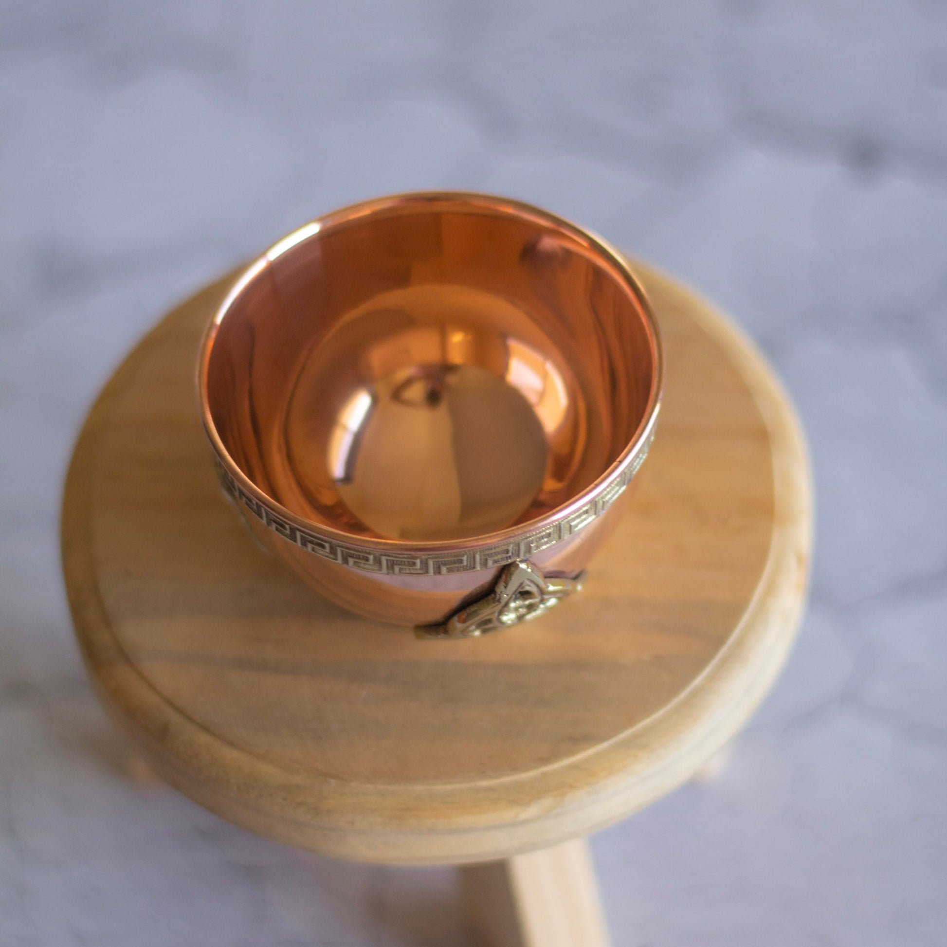 Small Triquetra Carved Copper Offering Bowl Altarware | Altar