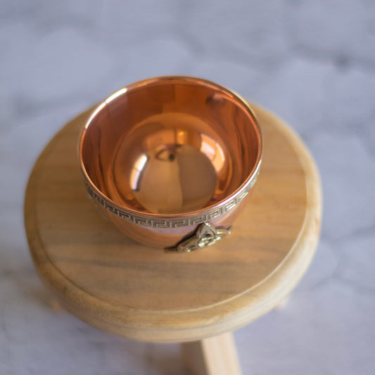 Small Triquetra Carved Copper Offering Bowl Altarware | Altar