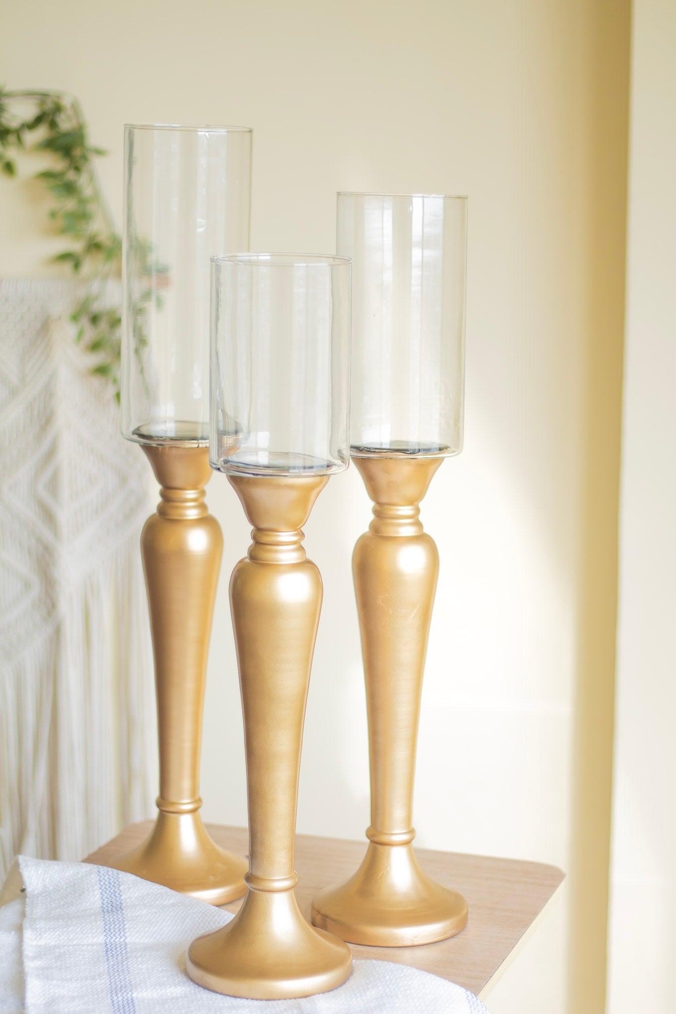Extra Long Elegant Looking Candle Holder | Set Of 3 Home Decor