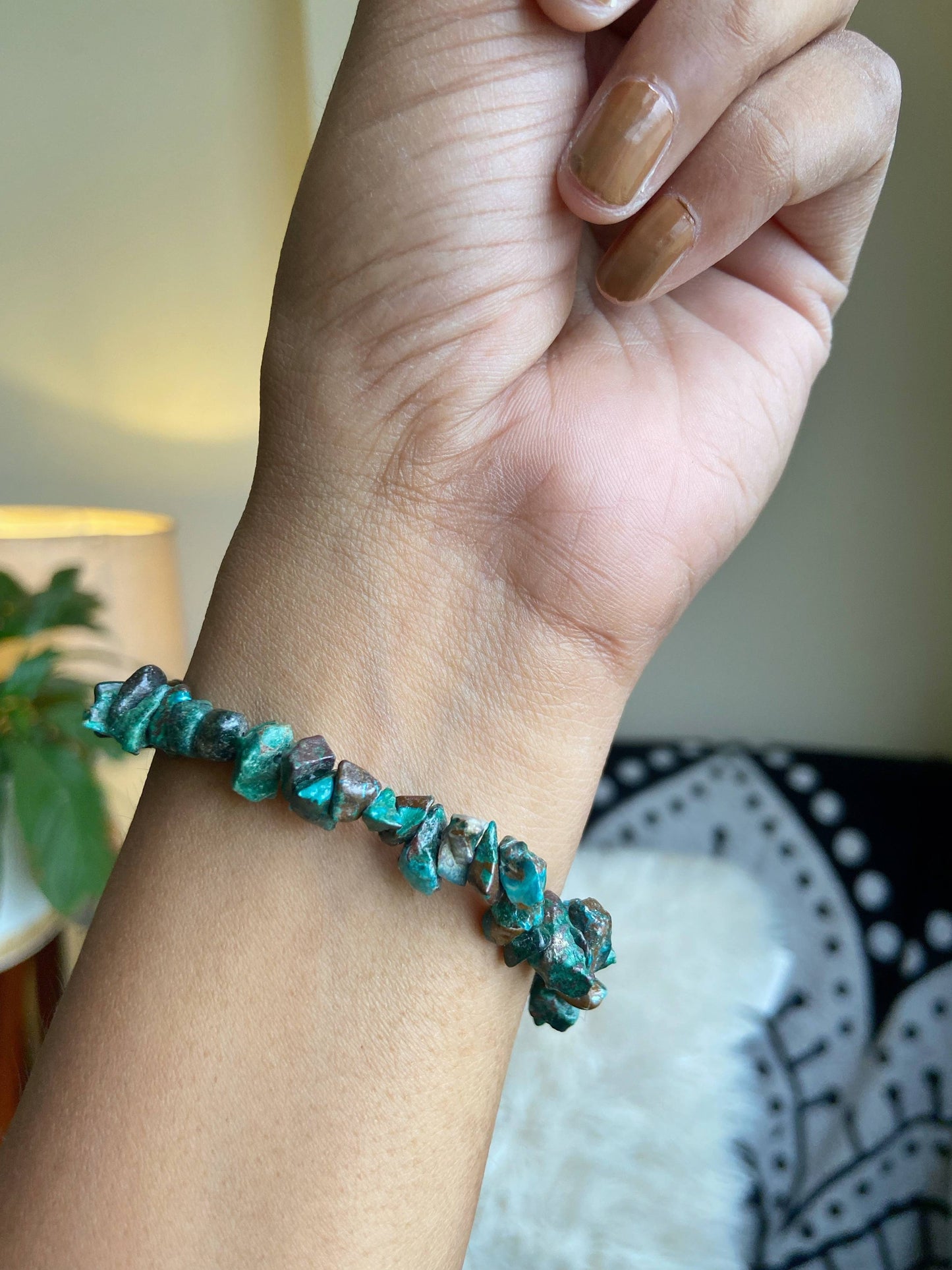 Chrysocolla Chips Bracelet Crystal & Stones