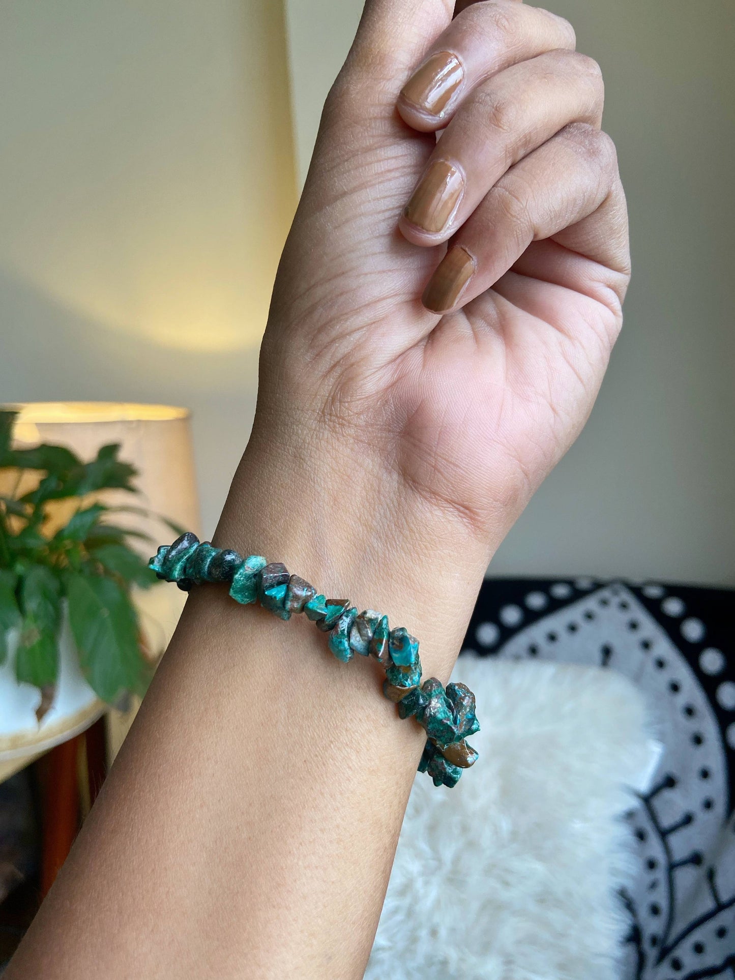 Chrysocolla Chips Bracelet Crystal & Stones