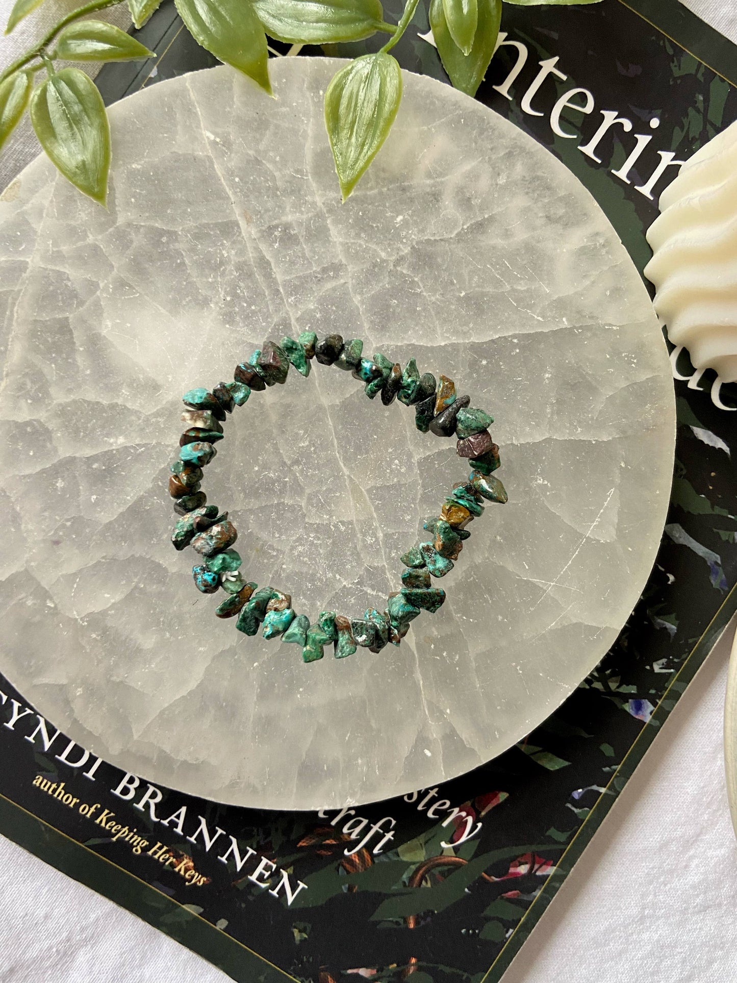 Chrysocolla Chips Bracelet Crystal & Stones