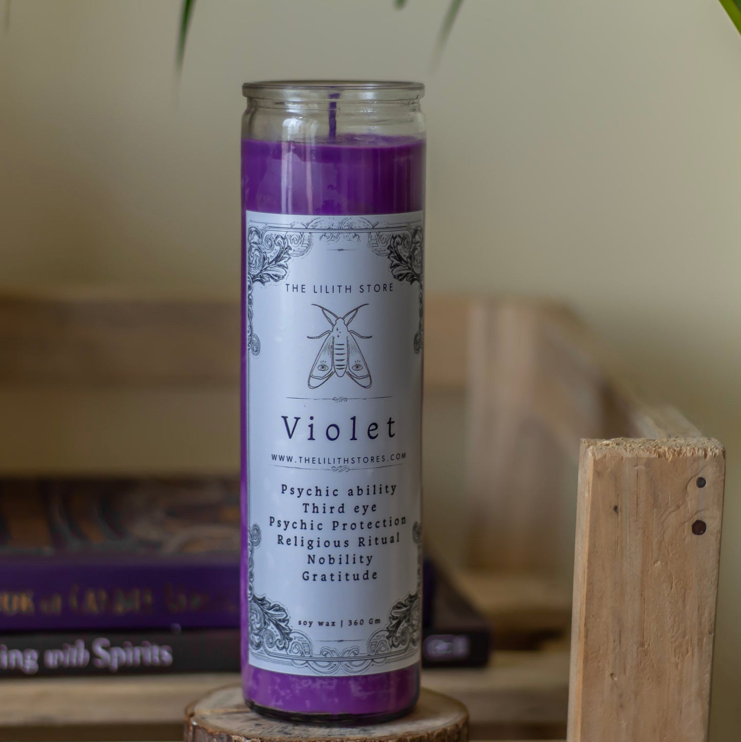 Violet Tall Glass Candle | Soy Wax Candles