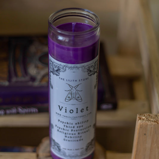 Violet Tall Glass Candle | Soy Wax Candles