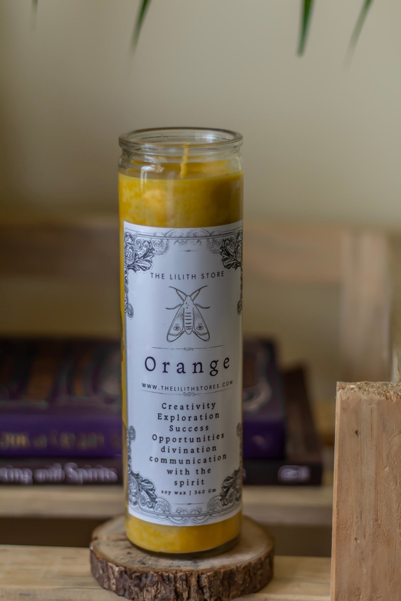 Orange Tall Glass Candle | Soy Wax Candles