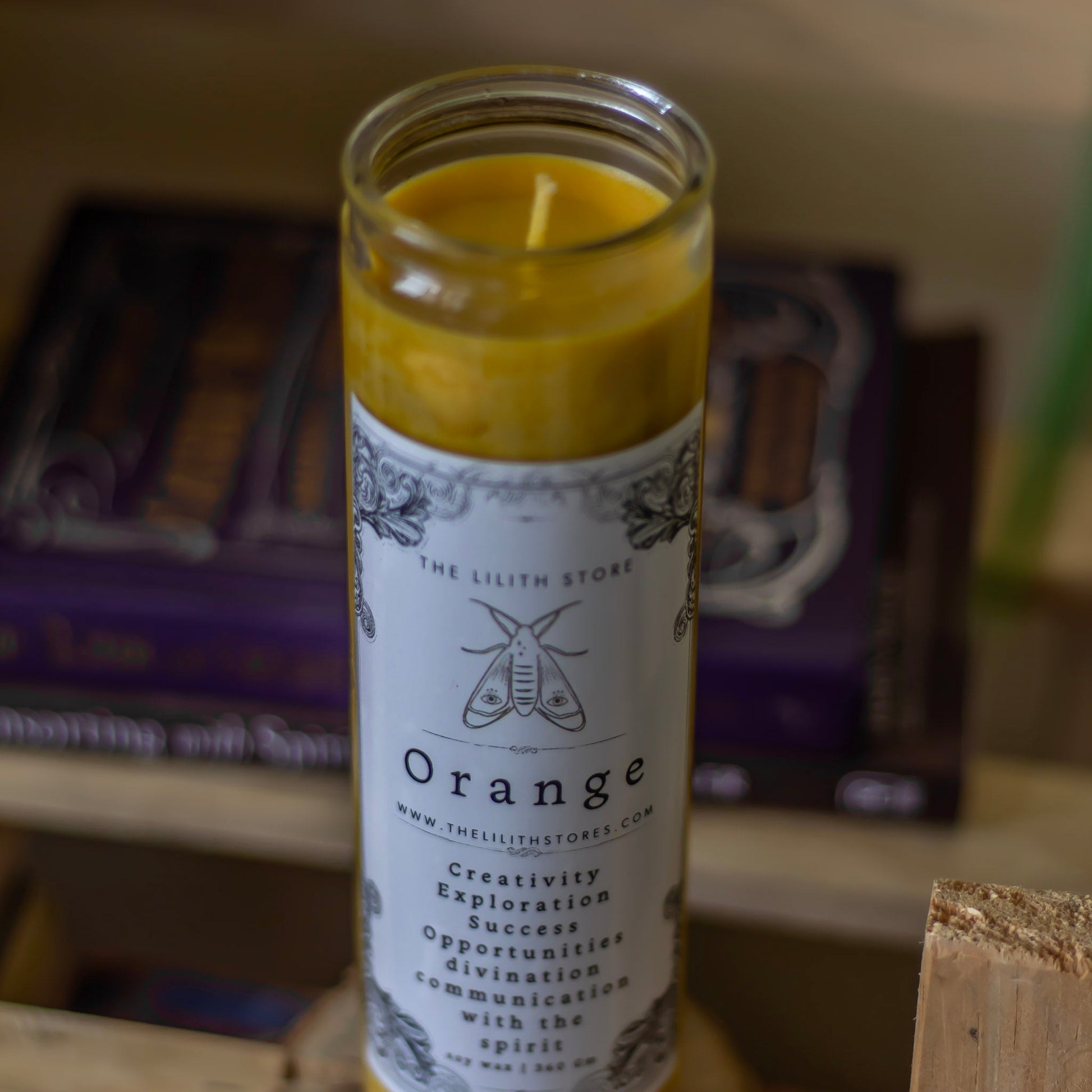 Orange Tall Glass Candle | Soy Wax Candles