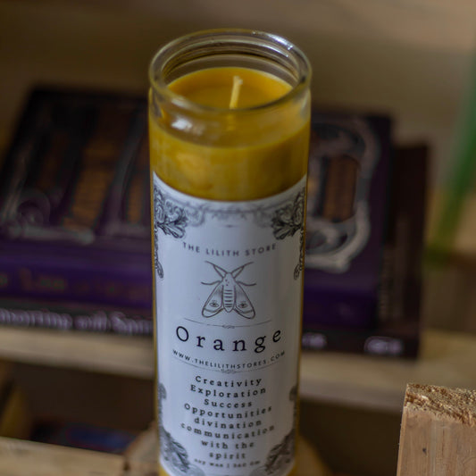 Orange Tall Glass Candle | Soy Wax Candles