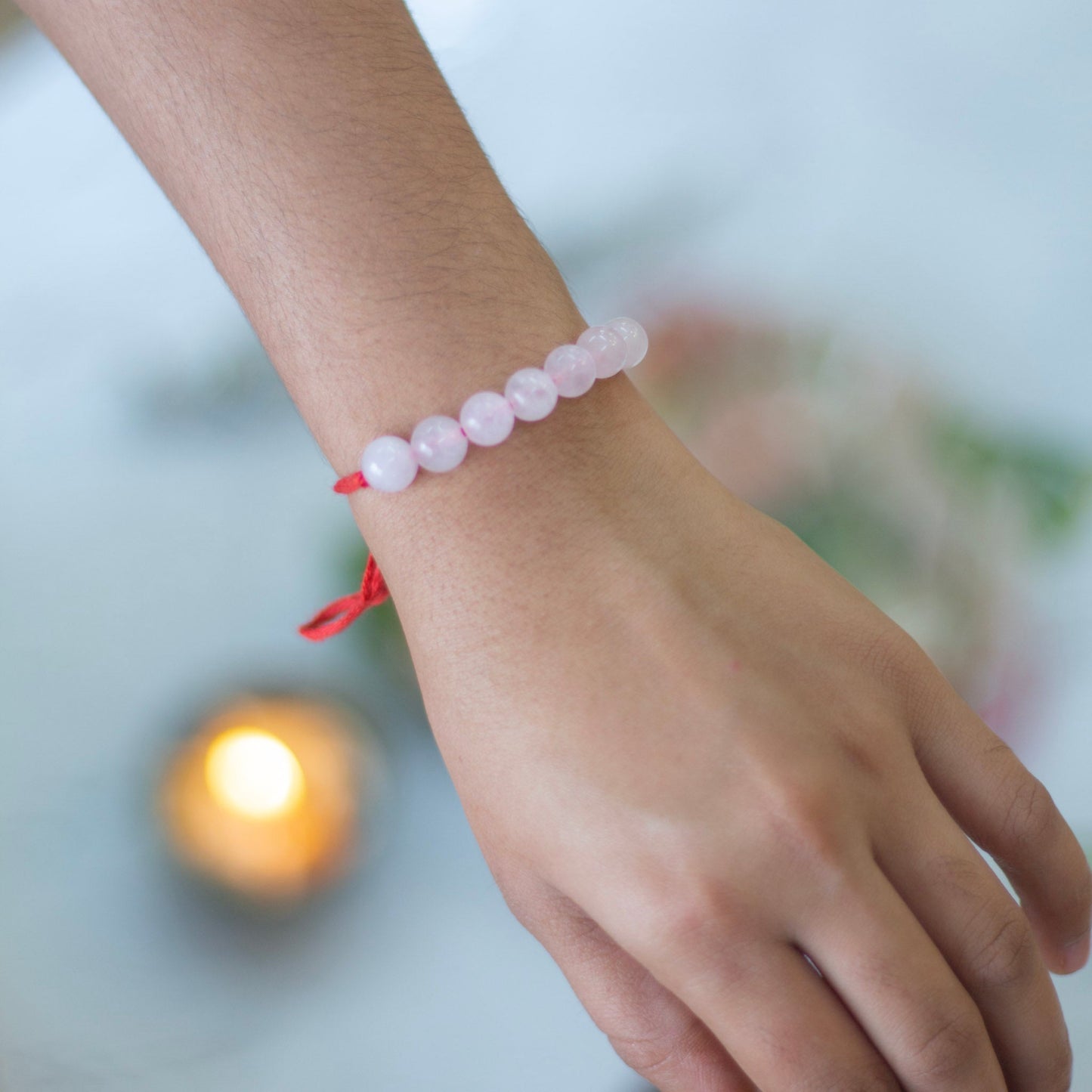 Rose Quartz Bead Rakhi Crystal & Stones