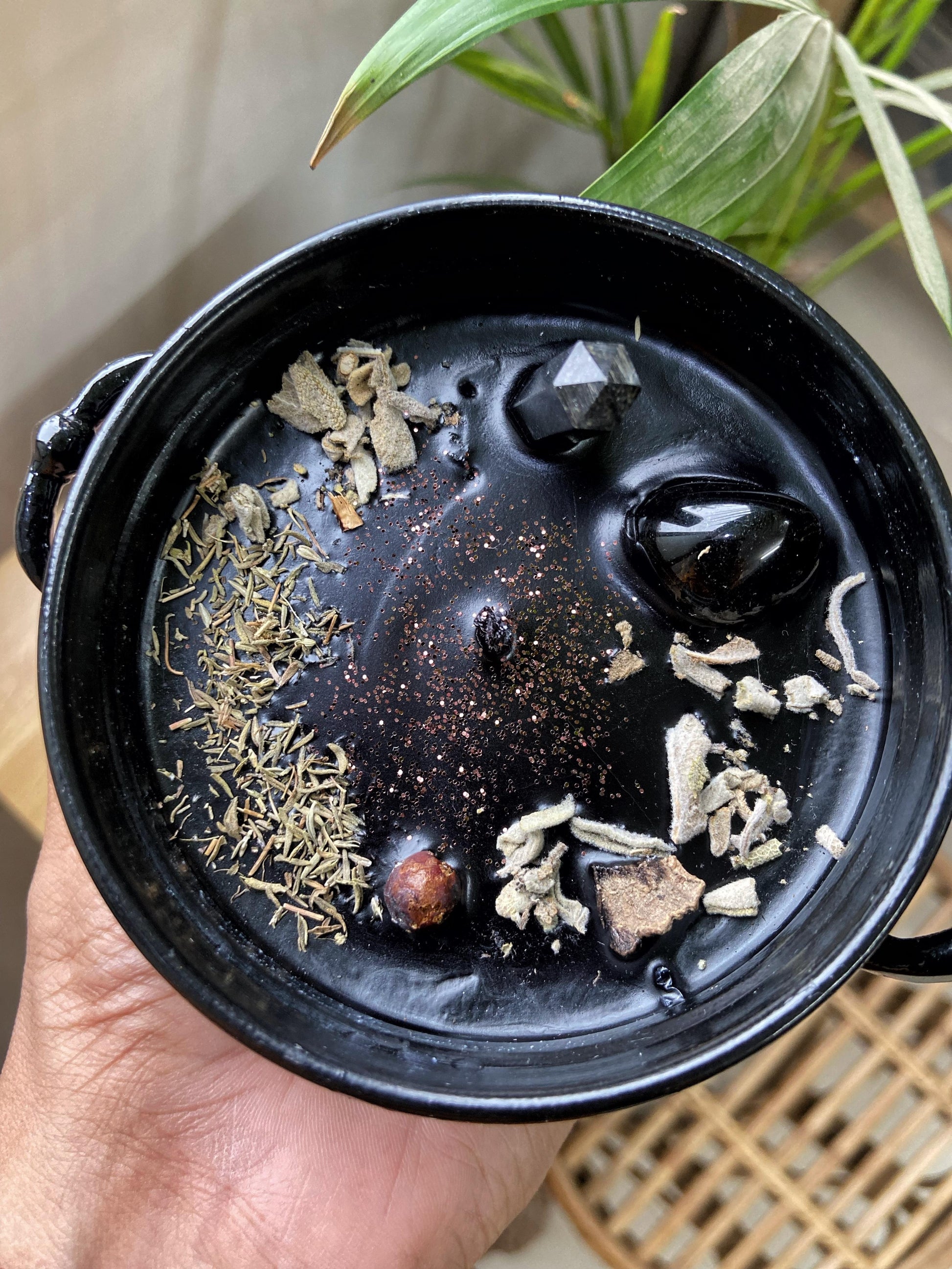 Protection Cauldron Candle With Pentacle Print Candles
