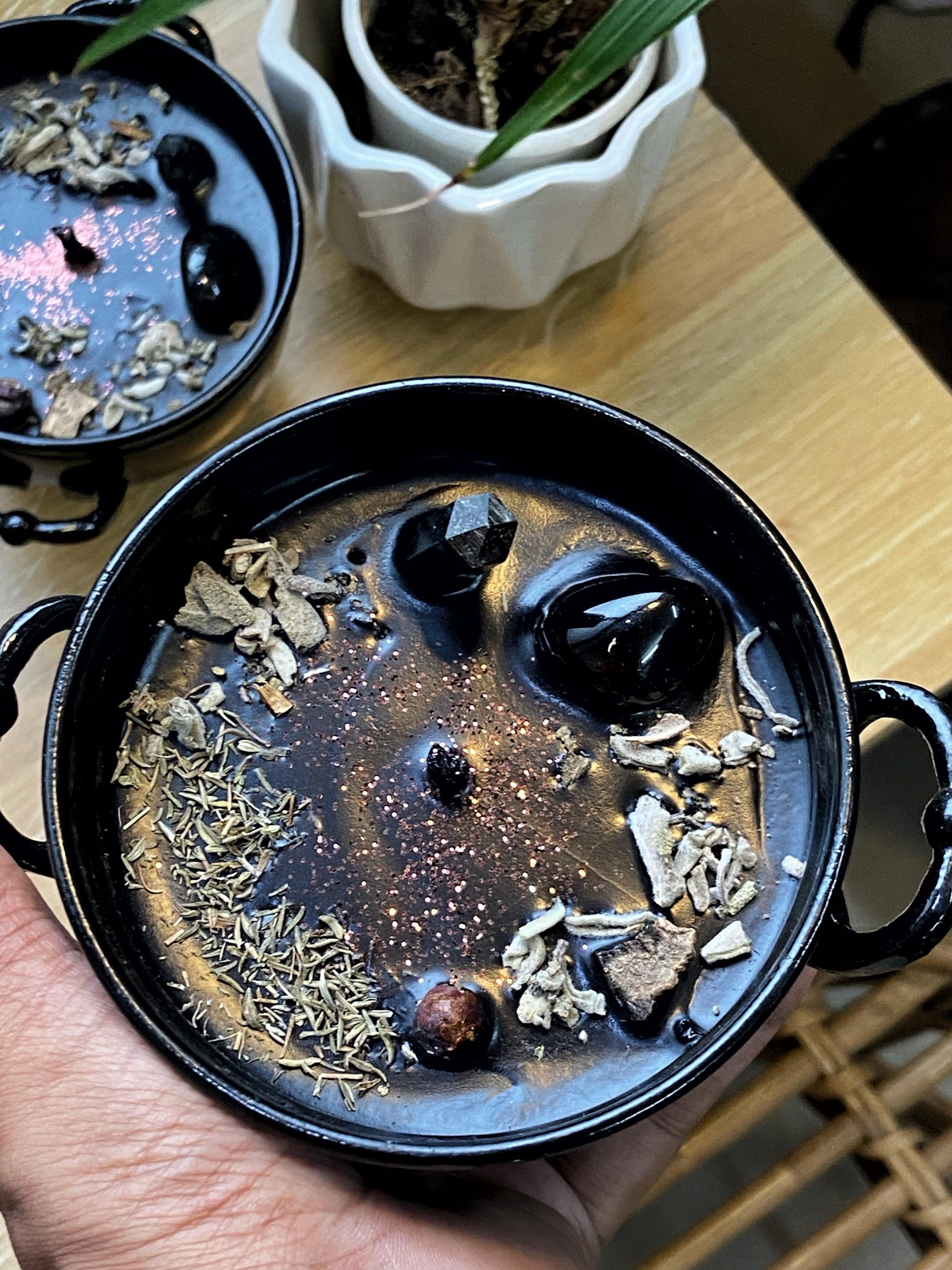 Protection Cauldron Candle With Pentacle Print Candles