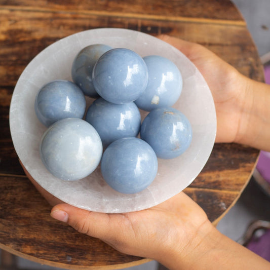 Angelite Sphere - Stone To Connect With Spirit Guides Crystal